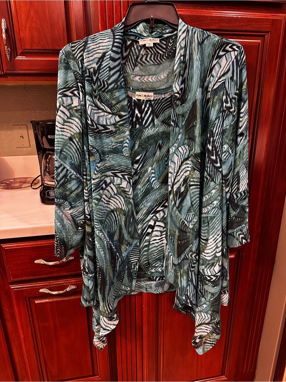 Kate & Mallory 1X tank blouse & cardigan set